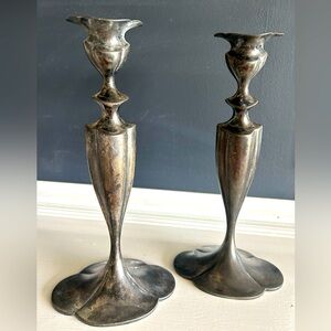 American silver plate vintage candlesticks